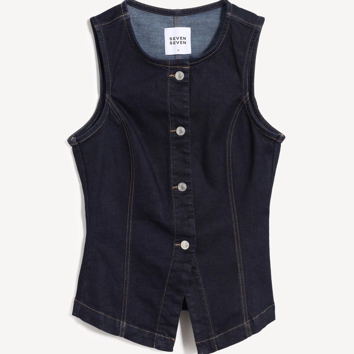 SEVEN SEVEN - Chaleco Para Mujer Plano Color Azul Marca Seven Seven #28250150