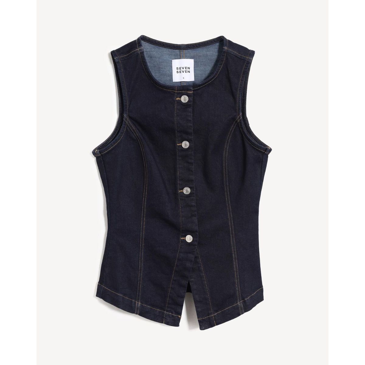 SEVEN SEVEN - Chaleco Para Mujer Plano Color Azul Marca Seven Seven #28250150