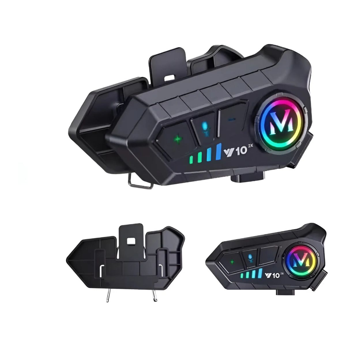 MYMOBILE - INTERCOMUNICADOR Y10 X2 UNIDADES Y10 Bluetooth Para Casco De Motocicleta