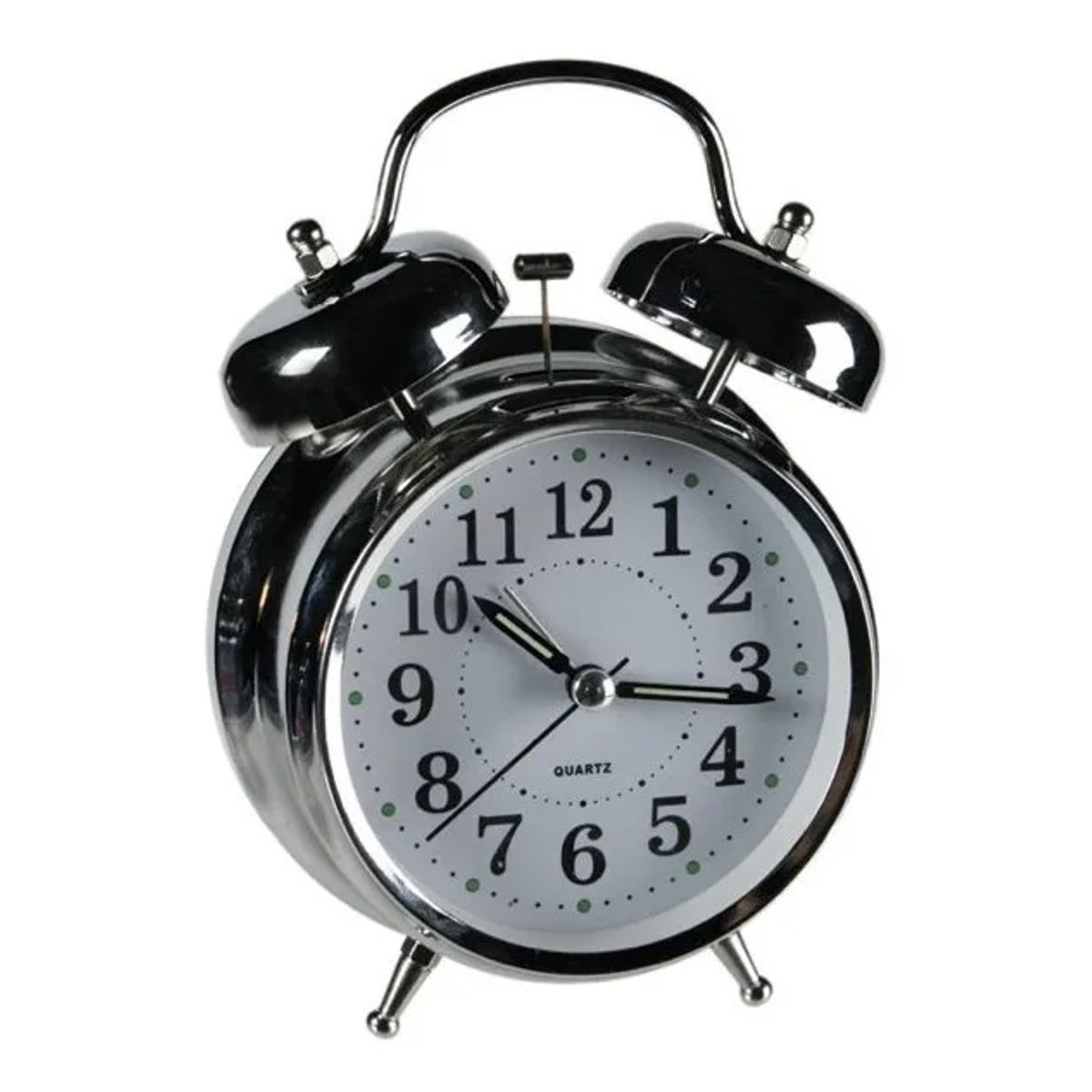 GENERICO - Reloj Alarma Despertador Plateado Análogo Dos Campanas 6025
