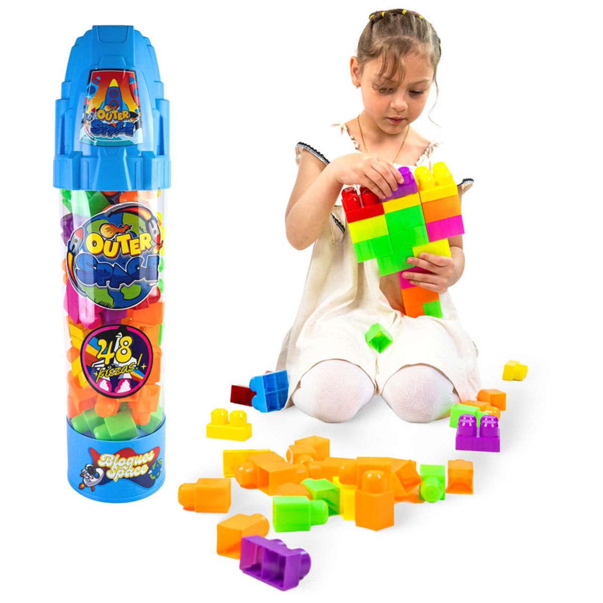 ENERGY PLUS - Armatodo Bloques Space 48 Pzas Cohete Juego Didáctico Niños