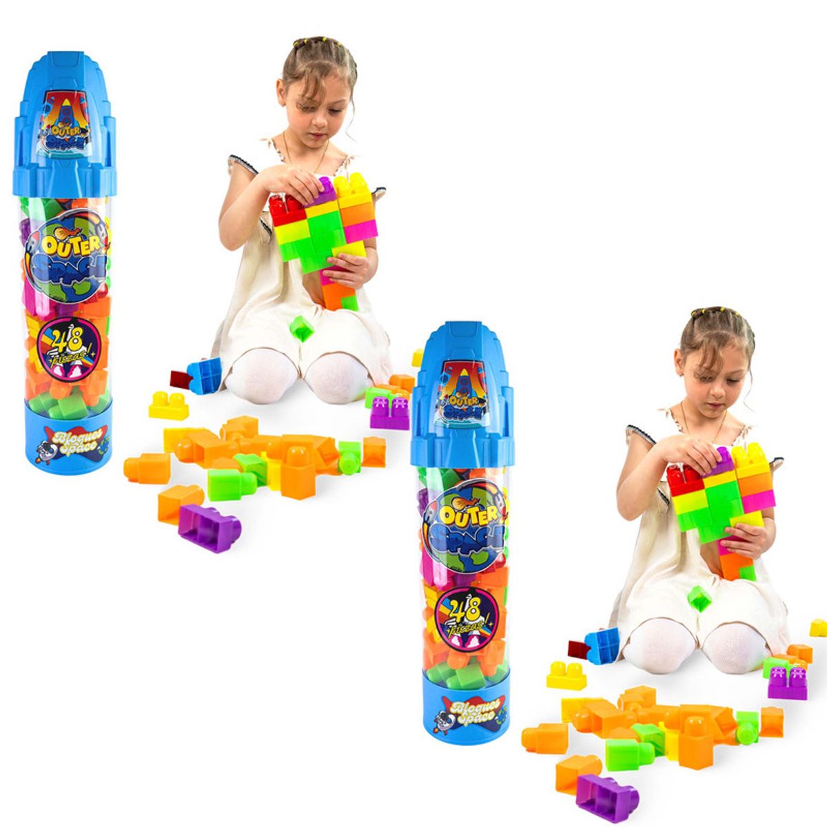 ENERGY PLUS - Set x2 Armatodo Bloques Space 48 Pzas Cuno Juego Didáctico