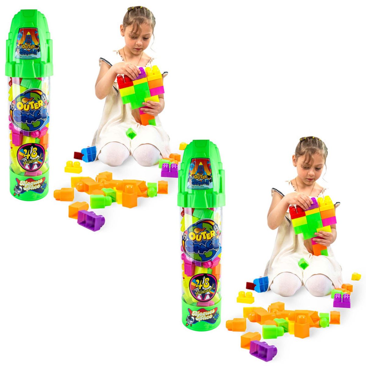 ENERGY PLUS - Set x2 Armatodo Bloques Space 48 Pzas Cuno Juego Didáctico