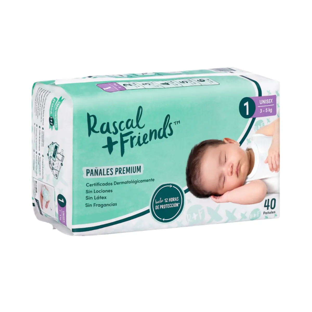 MINISTRY OF RASCALS - Pañales Rascals Talla-1 Bebé de 3 a 5 Kg por 40 Unds