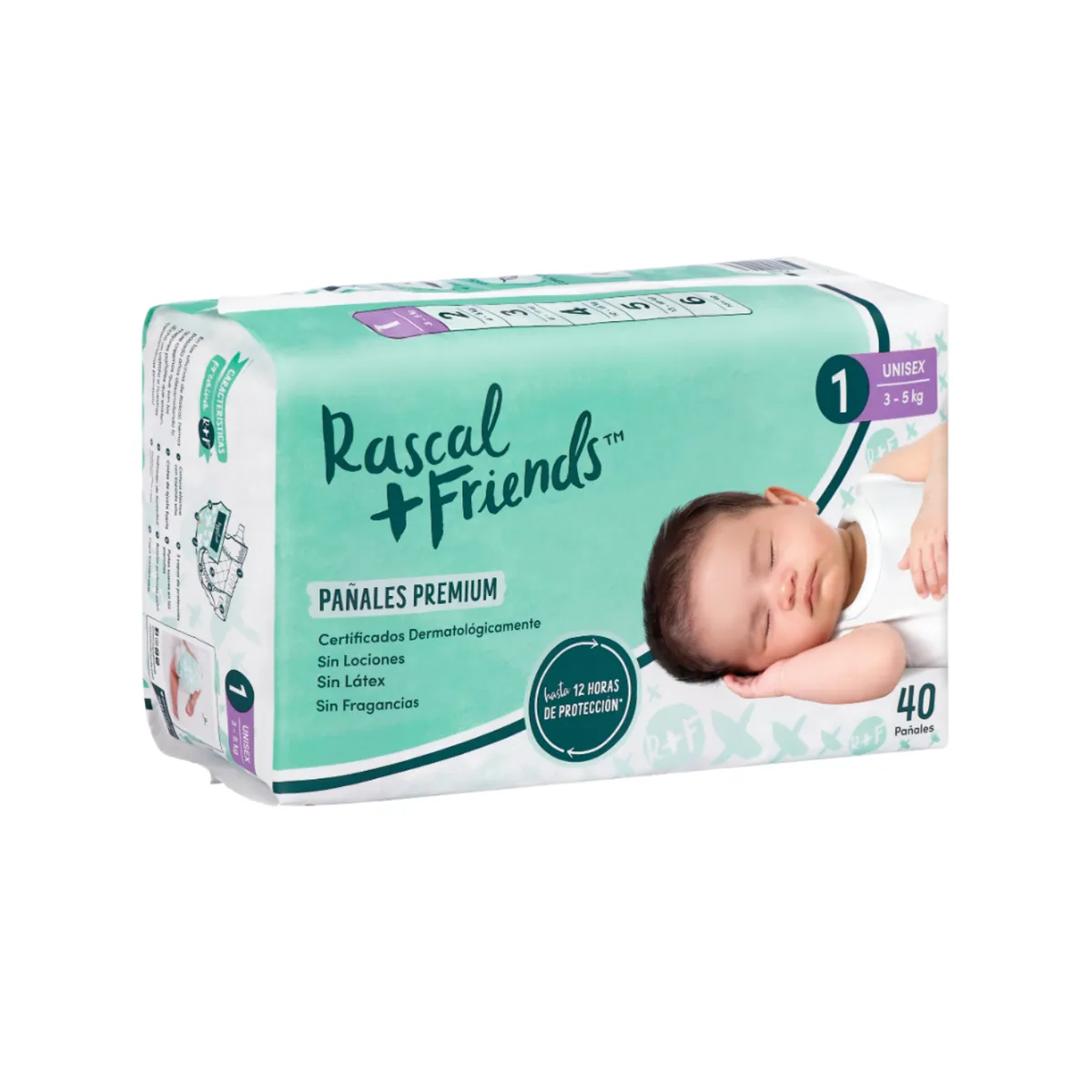MINISTRY OF RASCALS - Pañales Rascals Talla-1 Bebé de 3 a 5 Kg por 40 Unds