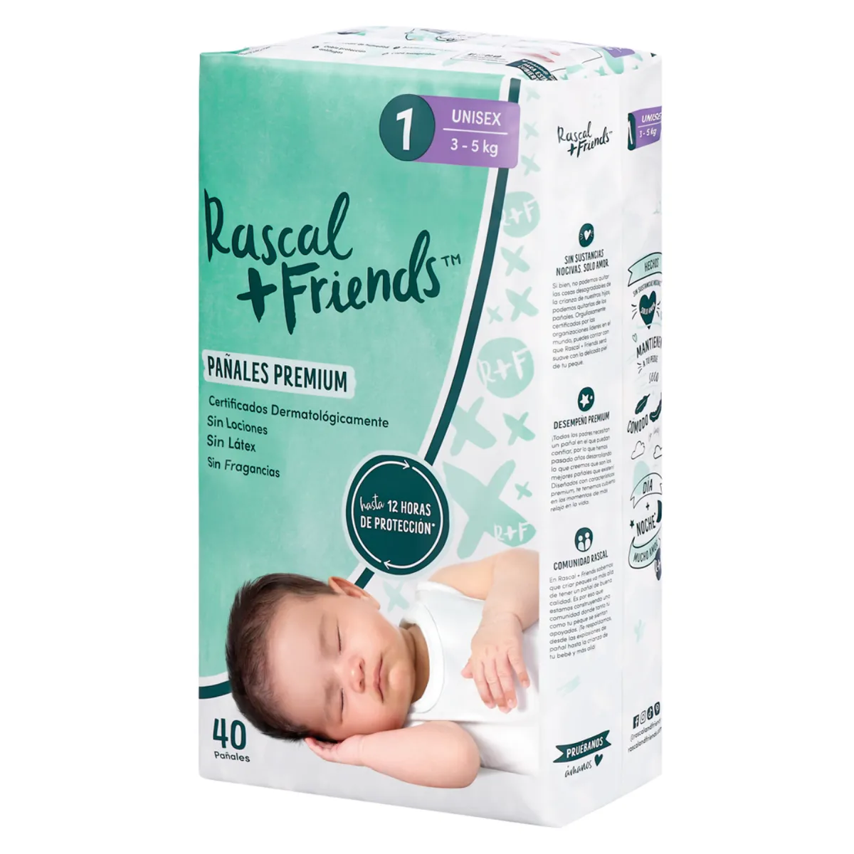 MINISTRY OF RASCALS - Pañales Rascals Talla-1 Bebé de 3 a 5 Kg por 40 Unds