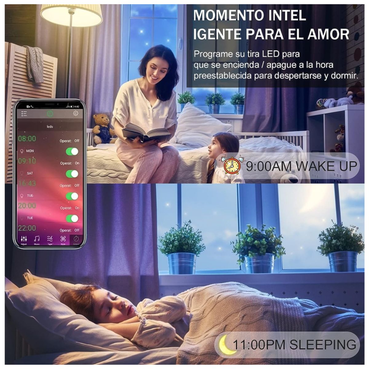 GENERICO - Cinta LED Smart RGB 5m Wifi Control Por Voz App Tuya Alexa Google