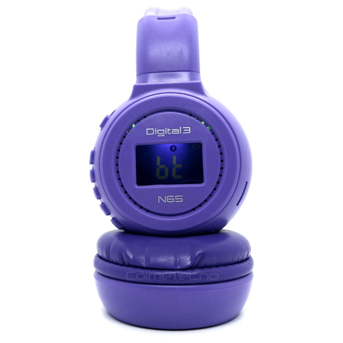 GENERICO - Audífonos Balaca Recargable Bluetooth N65 Pantalla Digital - MORADO