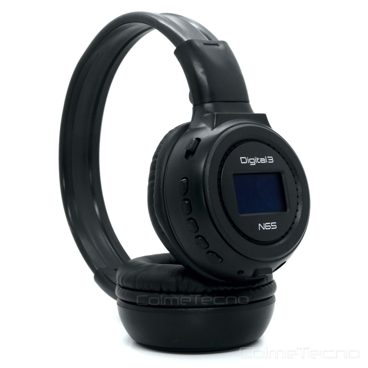 COLME TECHNOLOGY HOME - Audífonos Balaca Recargable Bluetooth N65 Pantalla Digital - NEGRO