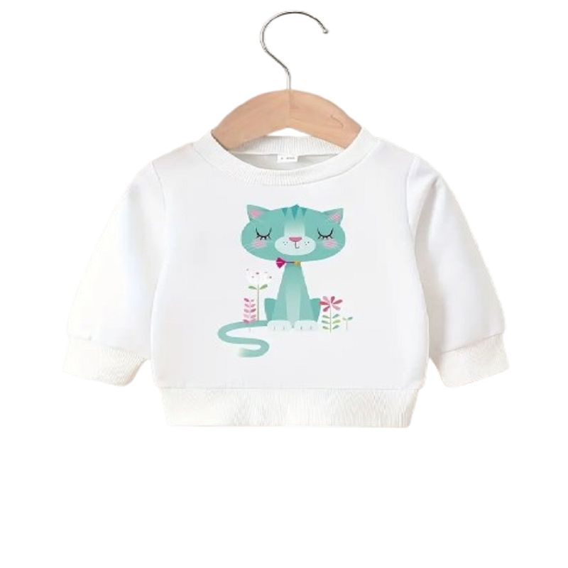 100 - Sueter Blanco Con Gato