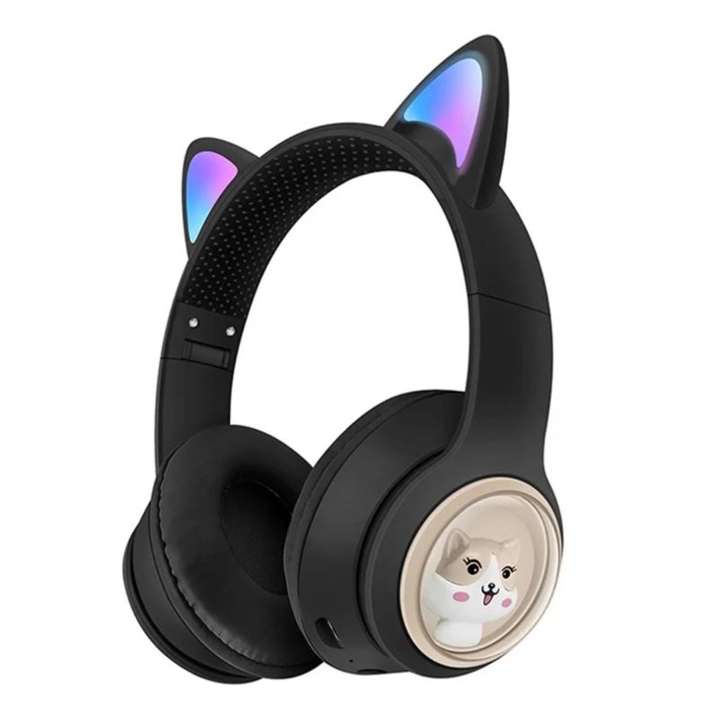 GENERICO - Audífonos Orejas De Gato Bluetooth Recargables Luz LED AKZ01