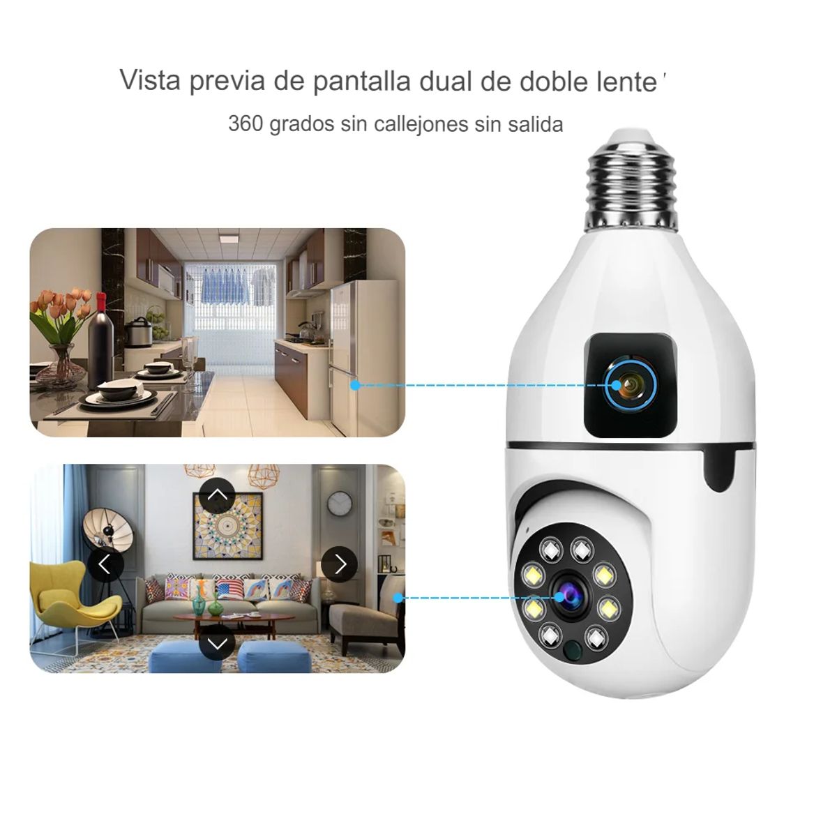 COLME TECHNOLOGY HOME - Cámara De Seguridad Bombillo Robot 2 Lentes Wifi 24 V380