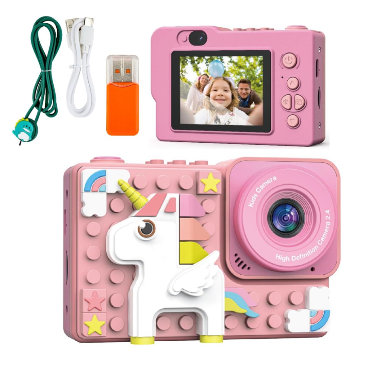 COLME TECHNOLOGY HOME - Cámara De Niños Digital HD Figuras Armable 48px 1080p Selfie