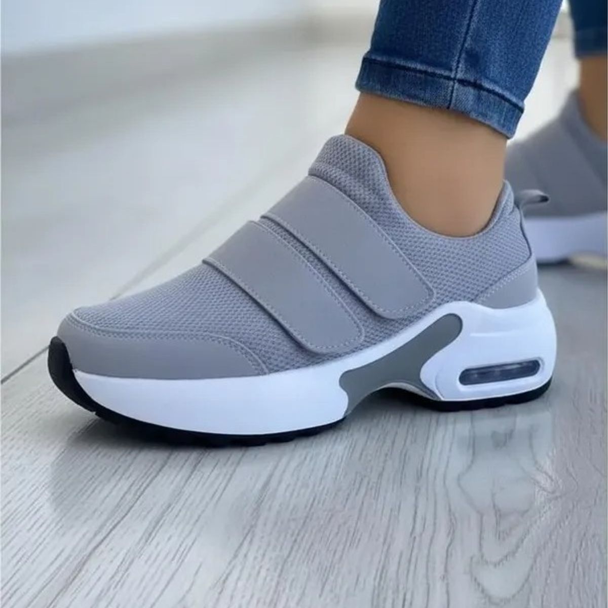 NACIONAL - Tenis Gris Dama Zapatillas Zapatos Mujer Lindos Moda Casual