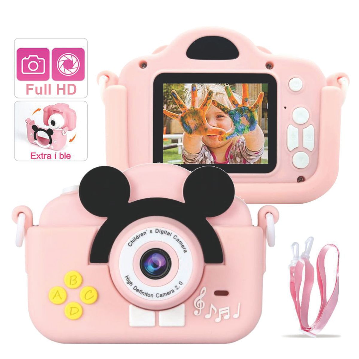 COLME TECHNOLOGY HOME - Cámara Digital Para Niños Full HD 1080p Fotografía 20px ET020