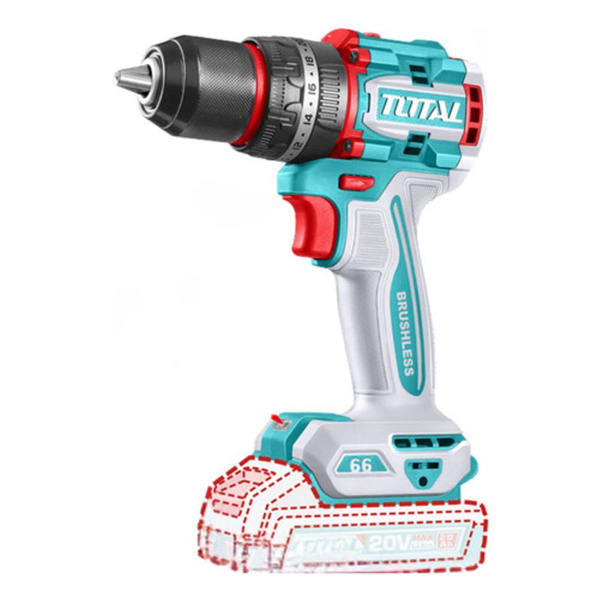 TOTAL - Combo Taladro 12  66nm + Atornillador De Impacto 14 Total