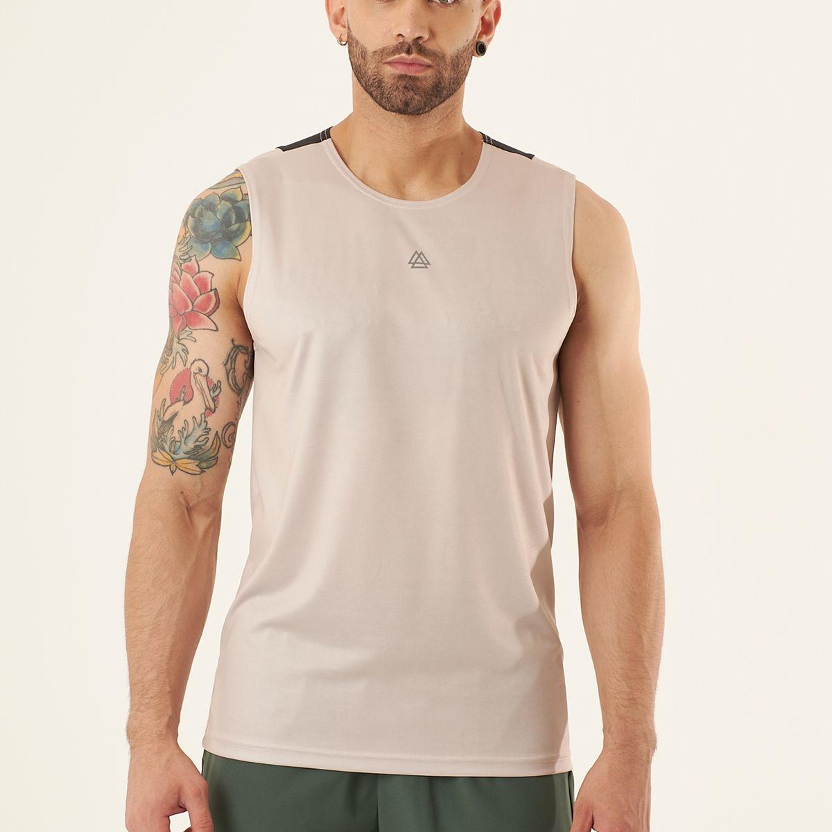 BELIFE - Camiseta deportiva manga sisa café para hombre