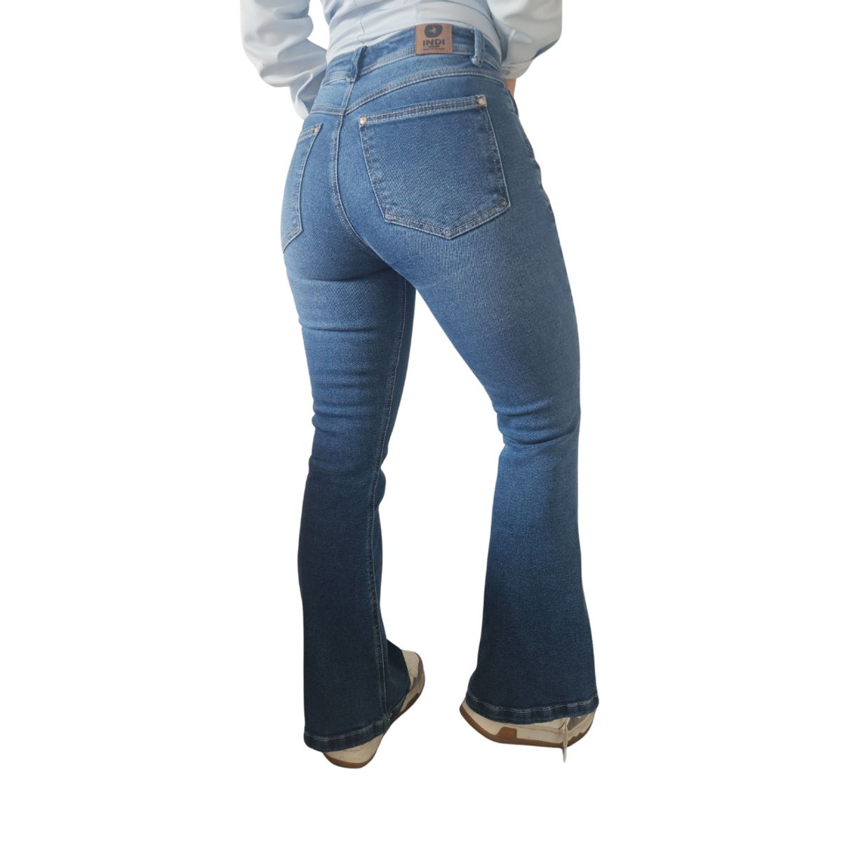 RAMBED - Jean Dama Tiro Alto Bota Campana Stretch Moda Juvenil