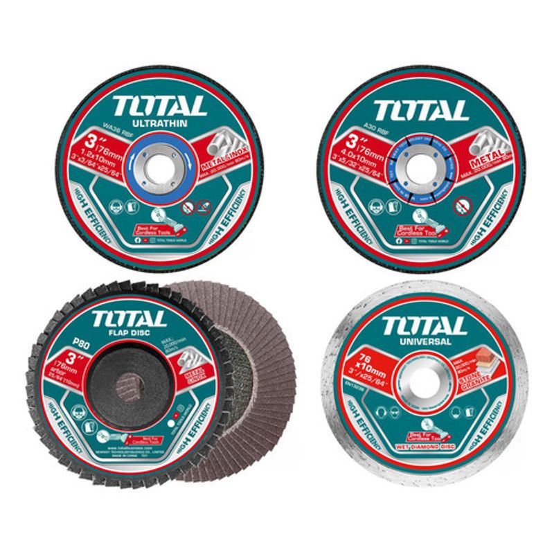 TOTAL - Set 30 Discos Corte Y Desbaste Total Para Mini Amoladora 3