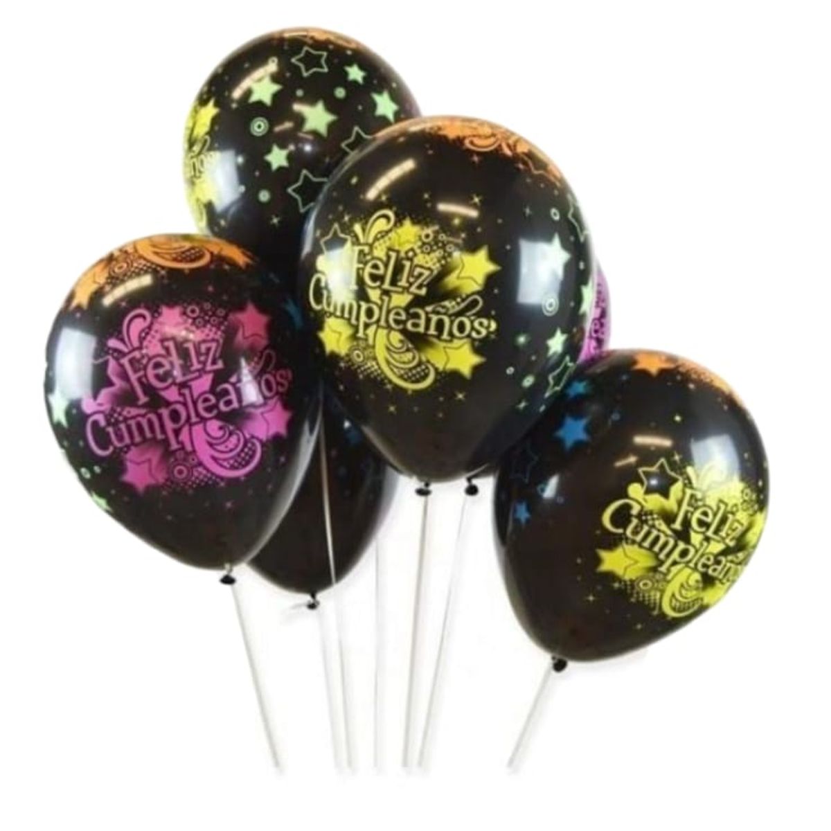 INFANTILES CAJUROMIX - Paquete De Bombas Feliz Cumpleaños X12 Negra