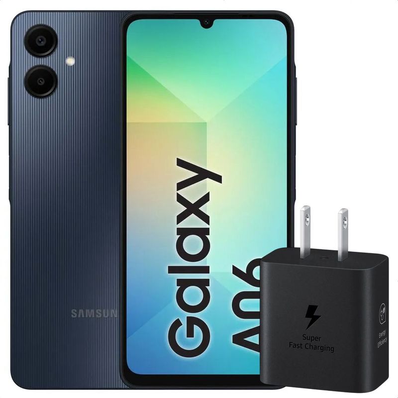 SAMSUNG - Celular Samsung Galaxy A06 128GB 4GB Black + Cargador 25W