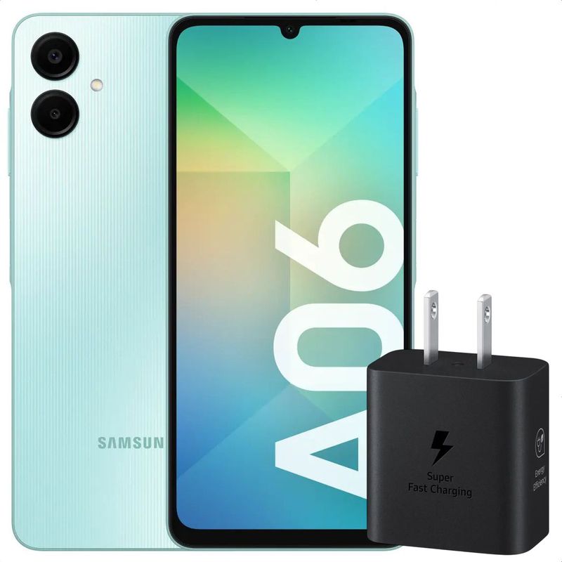 SAMSUNG - Celular Samsung Galaxy A06 128GB 4GB Verde + Cargador 25W