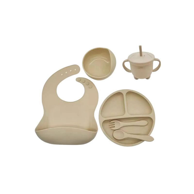 GENERAL - Vajilla Silicona para bebes Beige