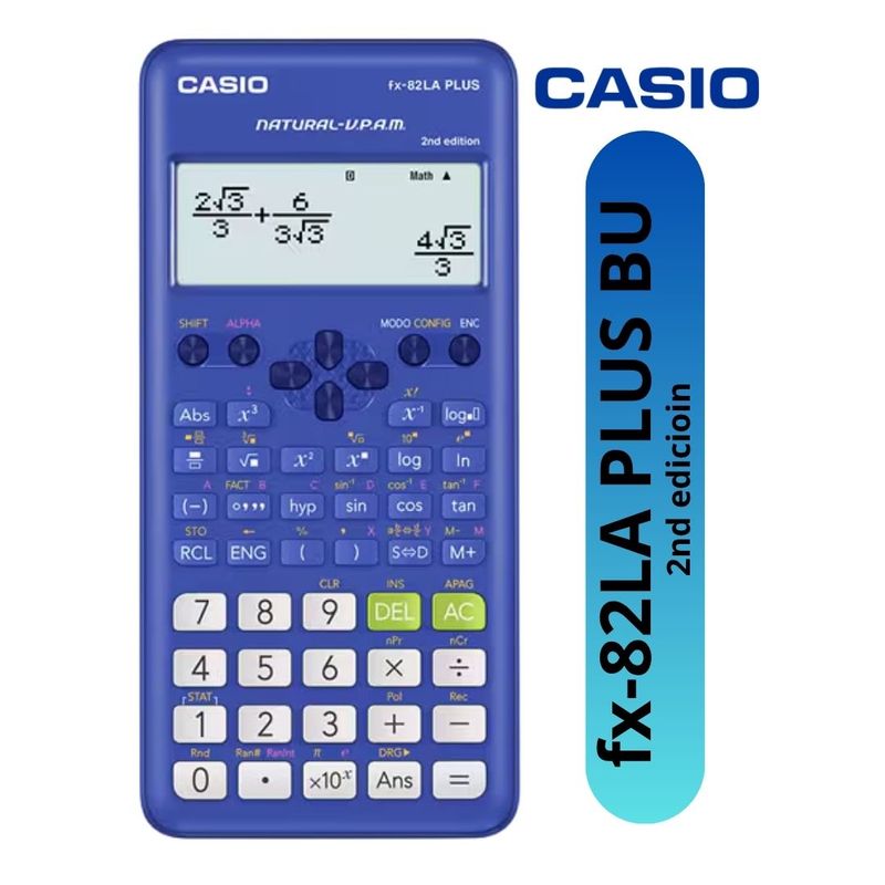 CASIO - Calculadora Cientifica FX-82LA PLUS BU 2nd - Azul