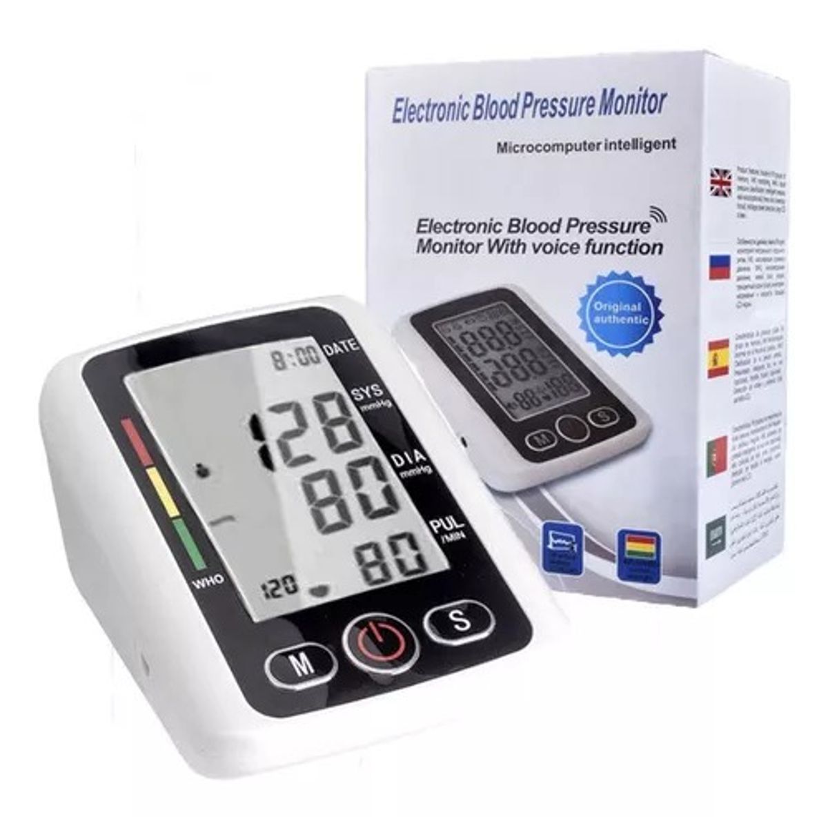 GENERICO - Tensiómetro Electrónico Automático De Brazo Función Voz Color Blanco