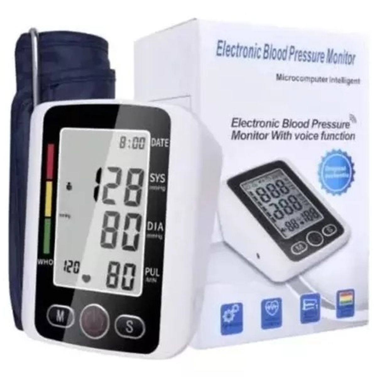 GENERICO - Tensiómetro Electrónico Automático De Brazo Función Voz Color Blanco