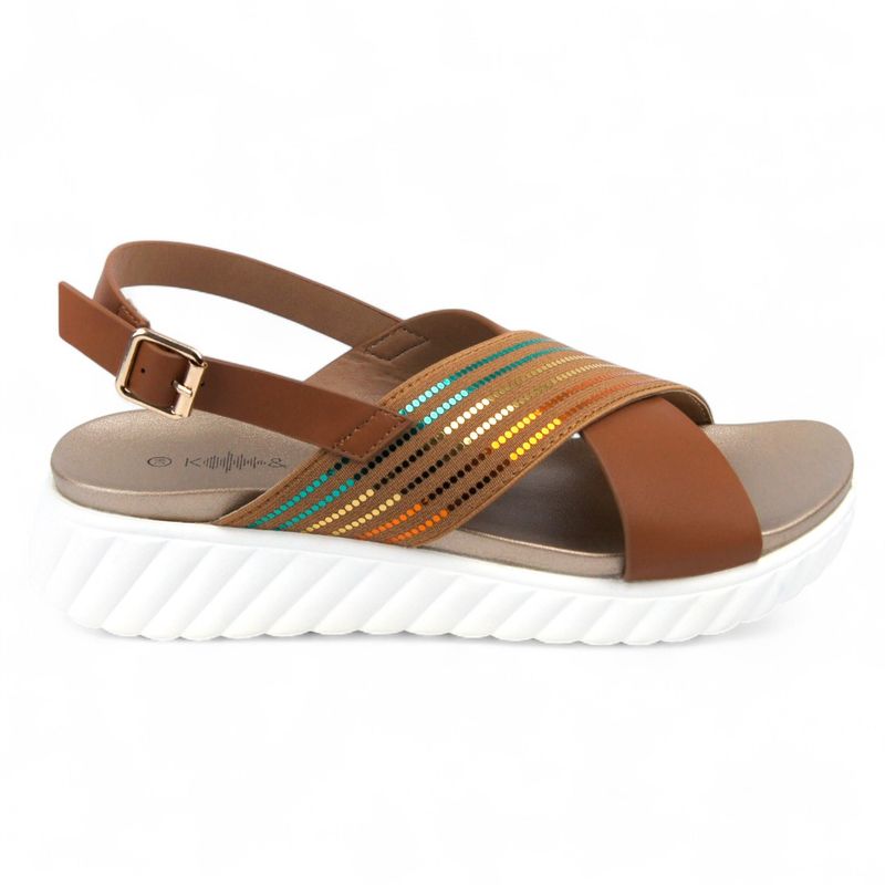 PRICE SHOES - Price Shoes Sandalia Confort Mujer 622B6J7303TIERRA