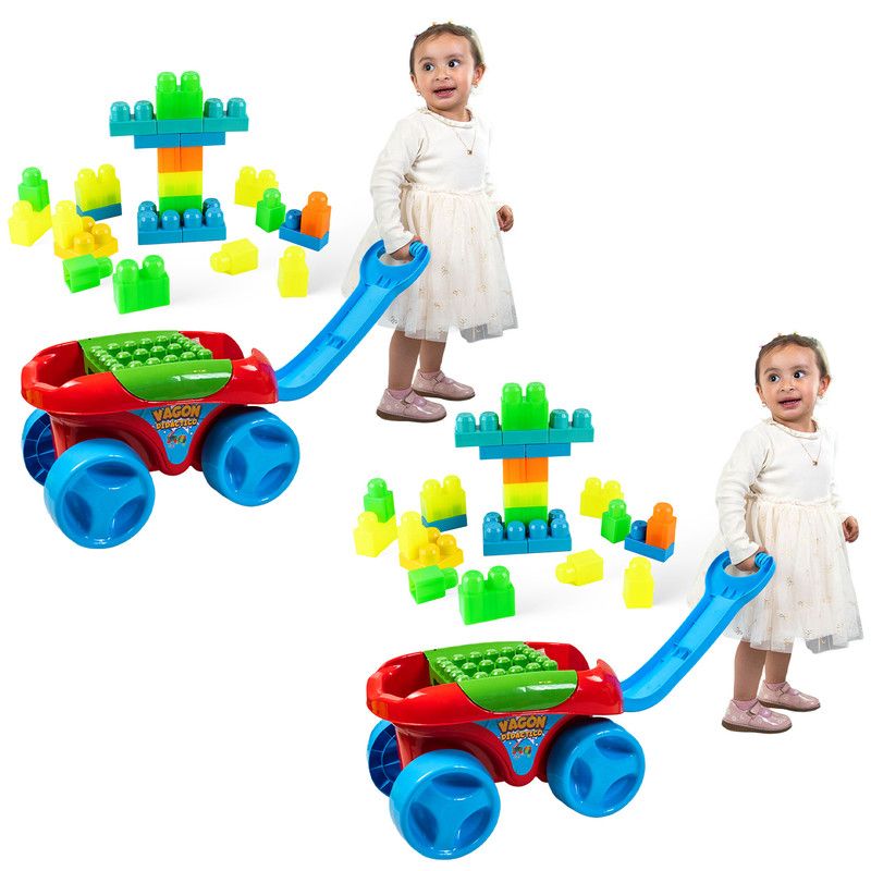 ENERGY PLUS - Set x2 Vagones Didáctico Infantil con 30 Bloques cada uno