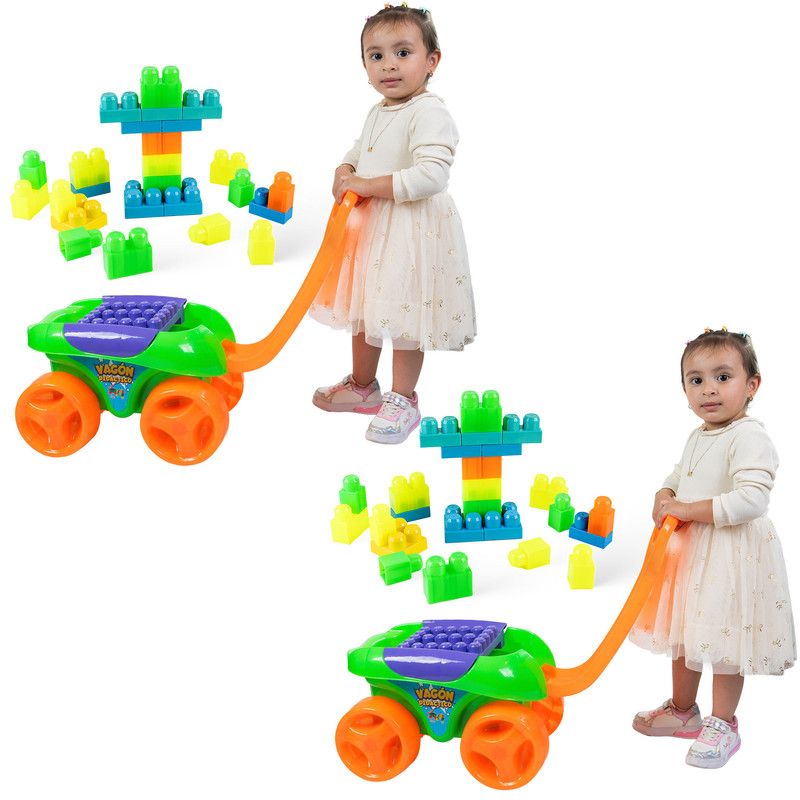 ENERGY PLUS - Set x2 Vagones Didáctico Infantil con 30 Bloques cada uno