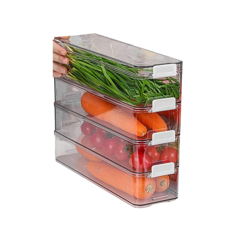 OEM - Set  4 organizadores de nevera contenedores de alimentos para refrigerador