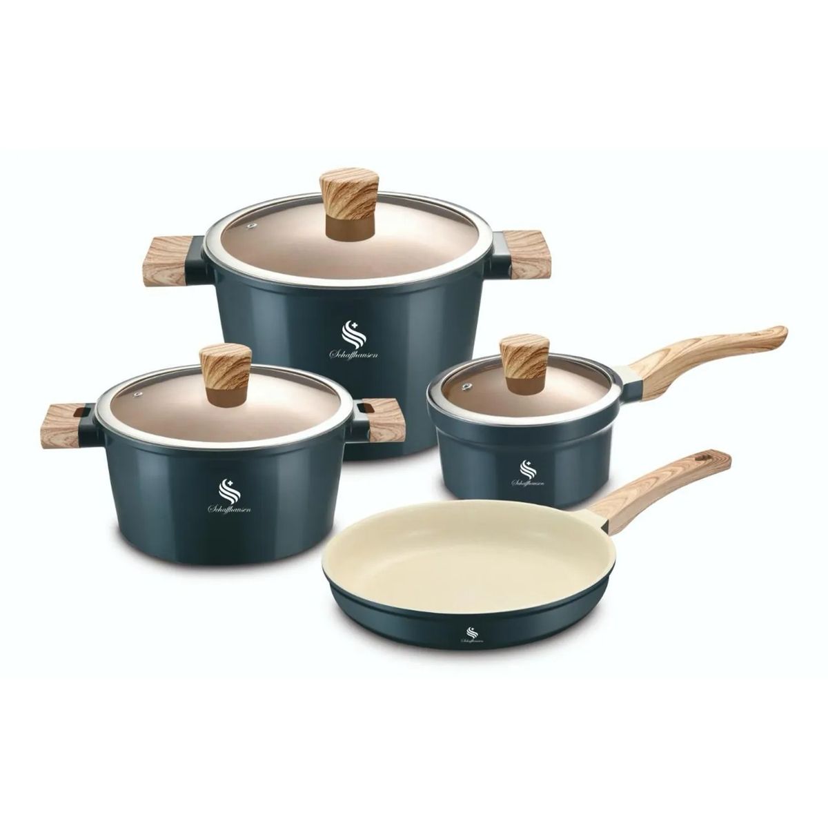 SCHAFFHAUSEN - Juego De Ollas Ceramica Granito Antiadherente Schaffhausen 7 Piezas