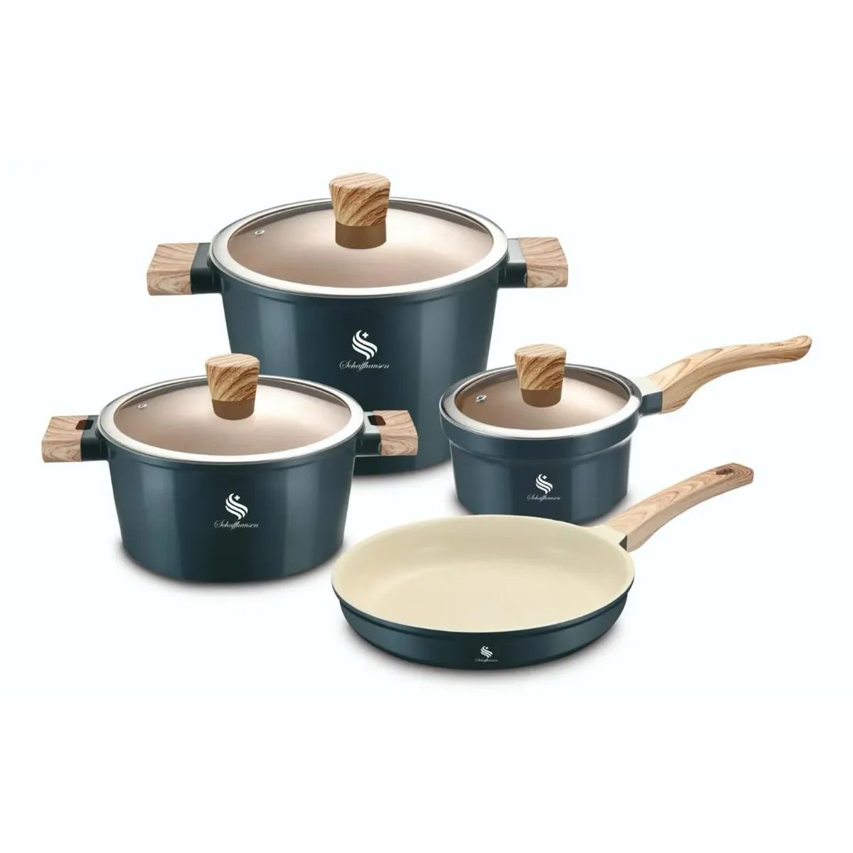 SCHAFFHAUSEN - Juego De Ollas Ceramica Granito Antiadherente Schaffhausen 7 Piezas