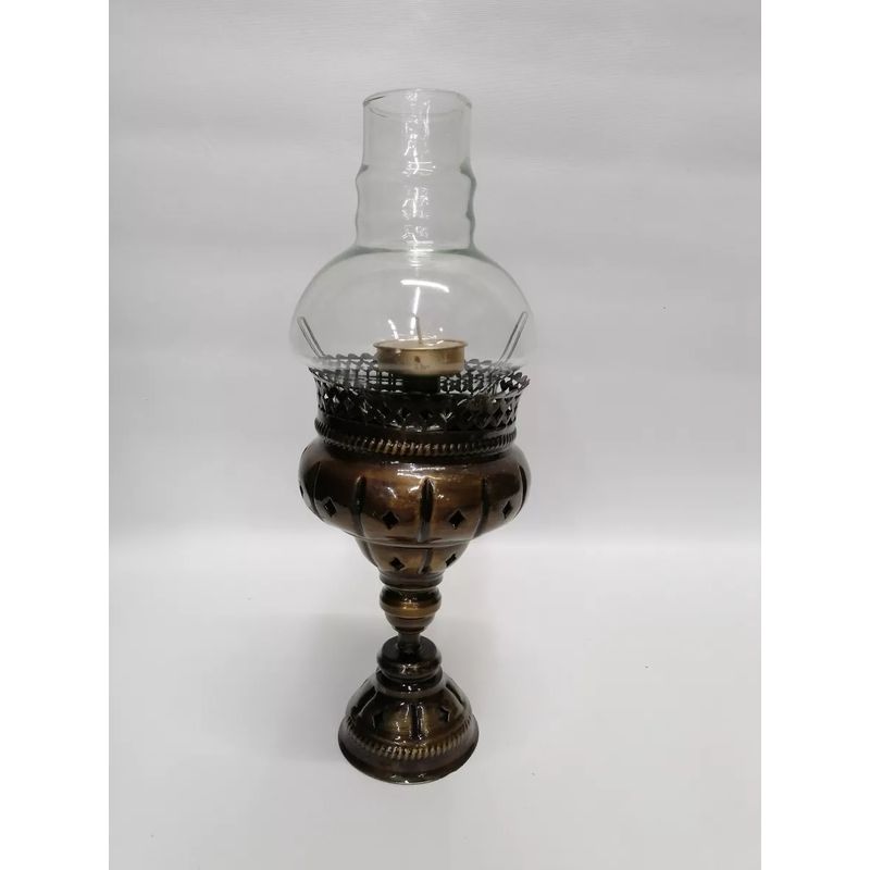 SIN ETIQUETAS - Candelabro De Mesa Hindu Antiguo En Antimonio Cobrizado