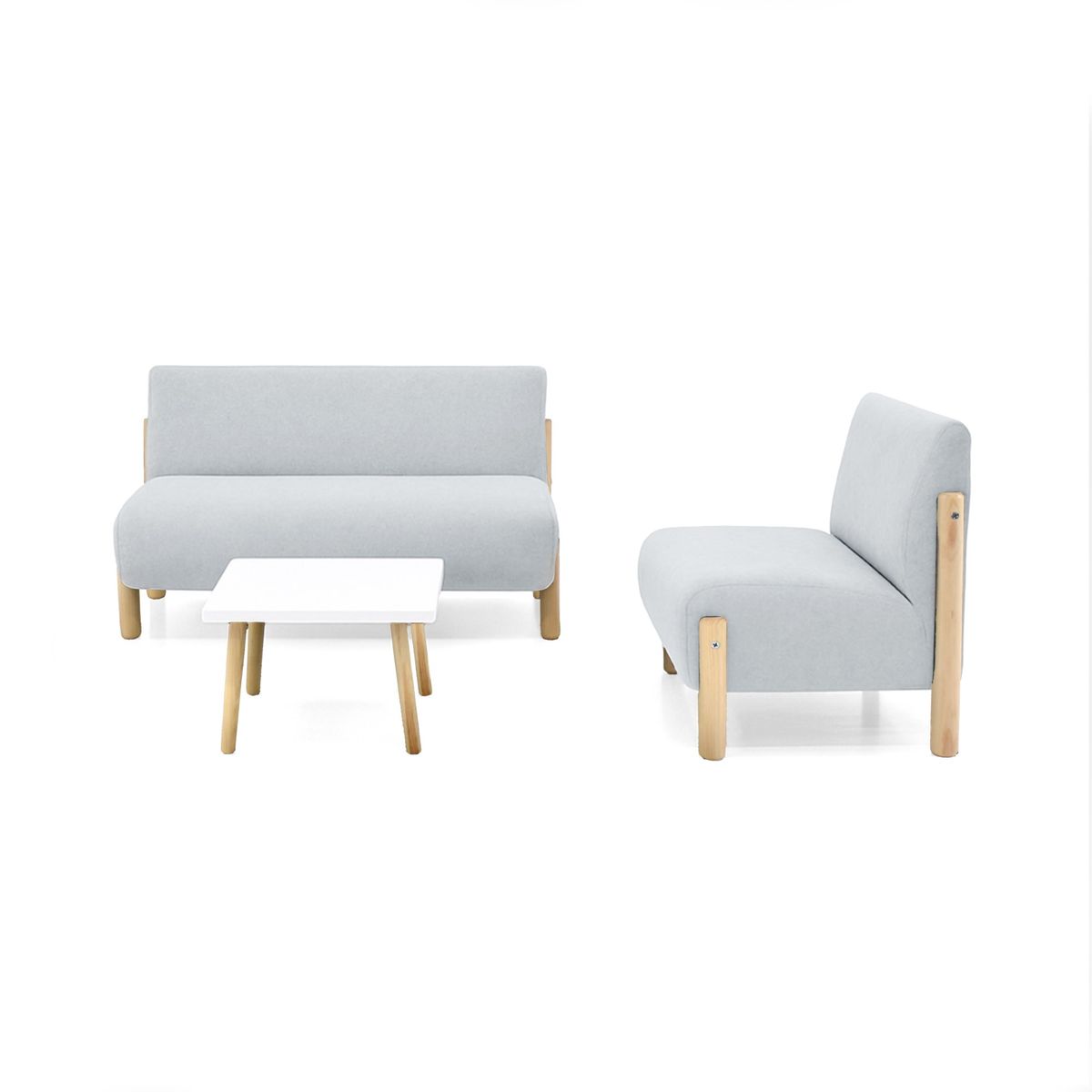VENECIA - Set Sala Dubi + Poltrona  Dubi y Mesa Manhattan Plata
