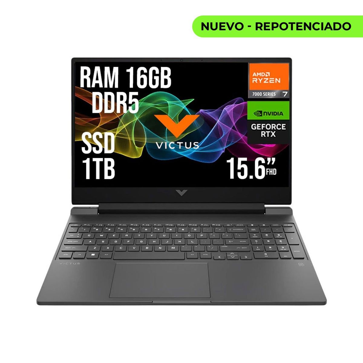HP - HP VICTUS AMD RYZEN 7 7445HS RTX 4050 6GB SSD 1TB RAM 16GB LED 15,6" FHD 144Hz