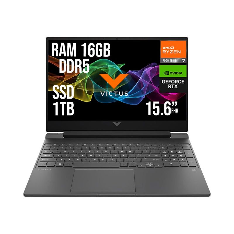 HP - HP VICTUS AMD RYZEN 7 7445HS RTX 4050 6GB SSD 1TB RAM 16GB LED 15,6" FHD 144Hz