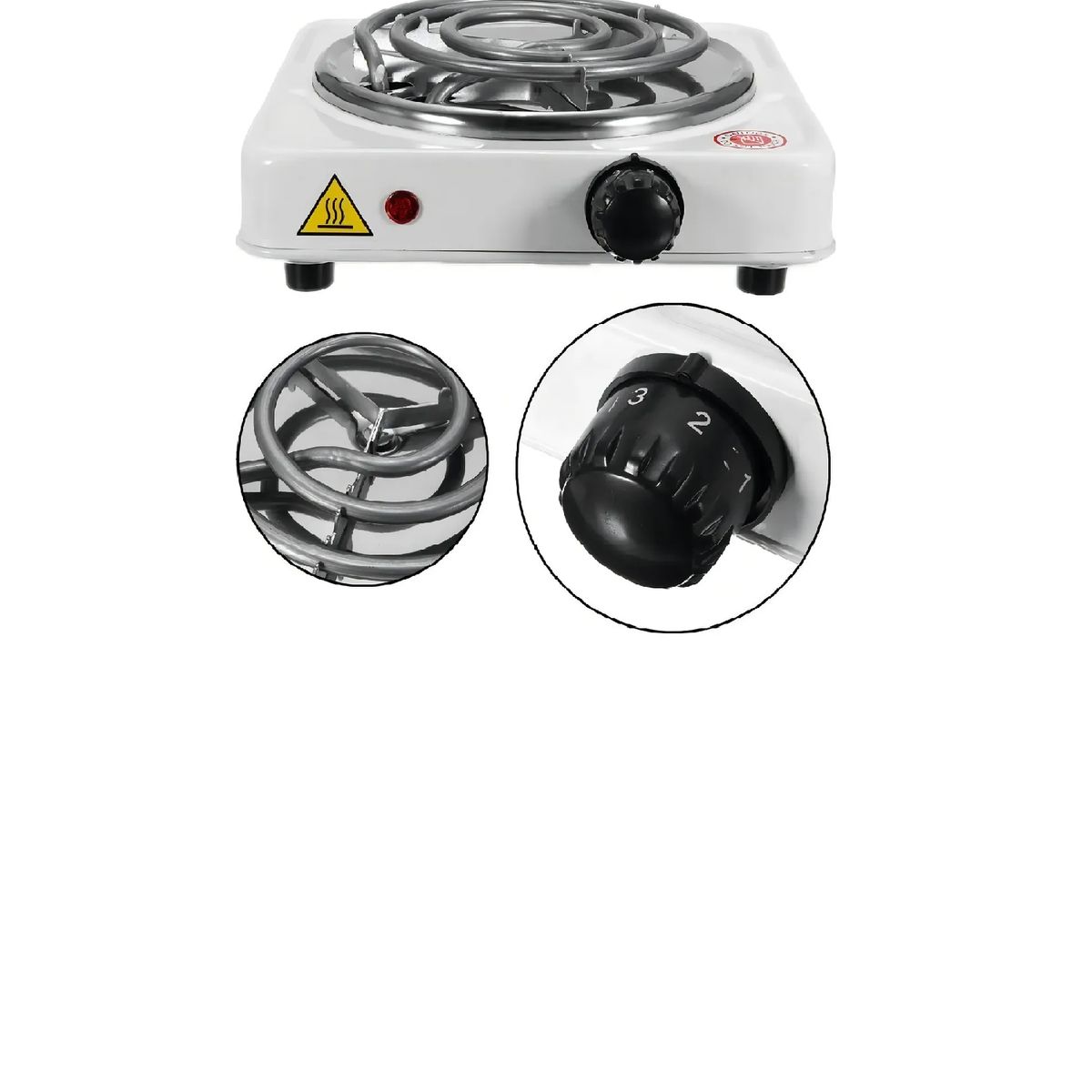 SKY - Estufa Electrica De 1 Puesto Fogon Portatil Color Negro