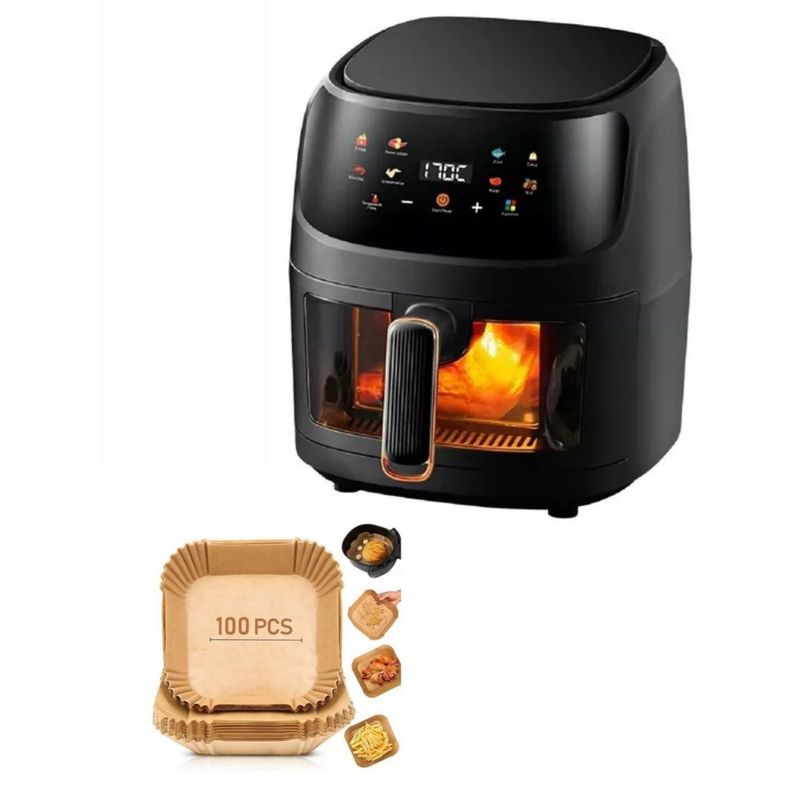 HOME - Freidora de Aire Digital 10L Pantalla Táctil Sin Aceite Multifunción 1800W