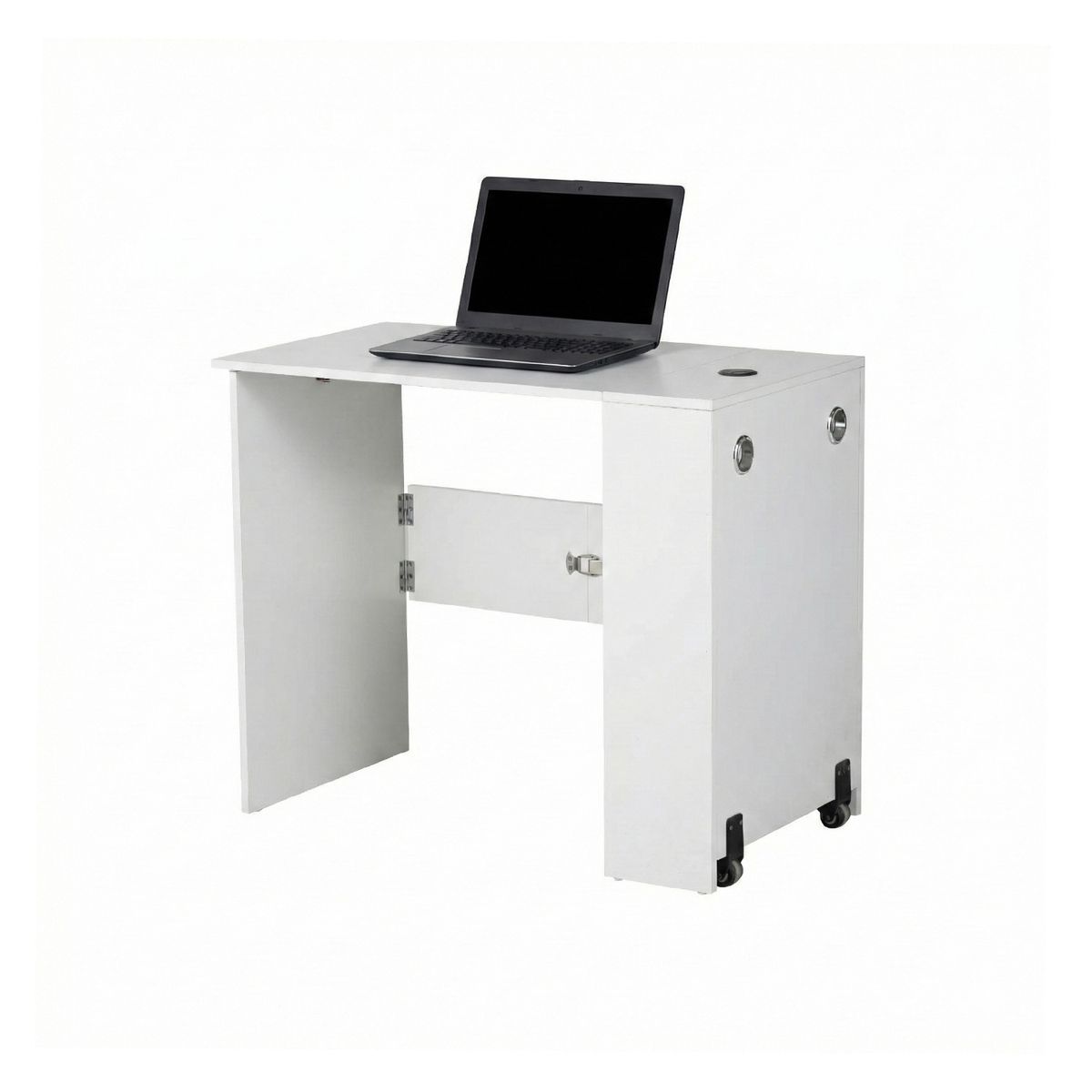 ERGONOMUS - Escritorio Plegable Con Rodachinas 90x50x74 Cm Blanco
