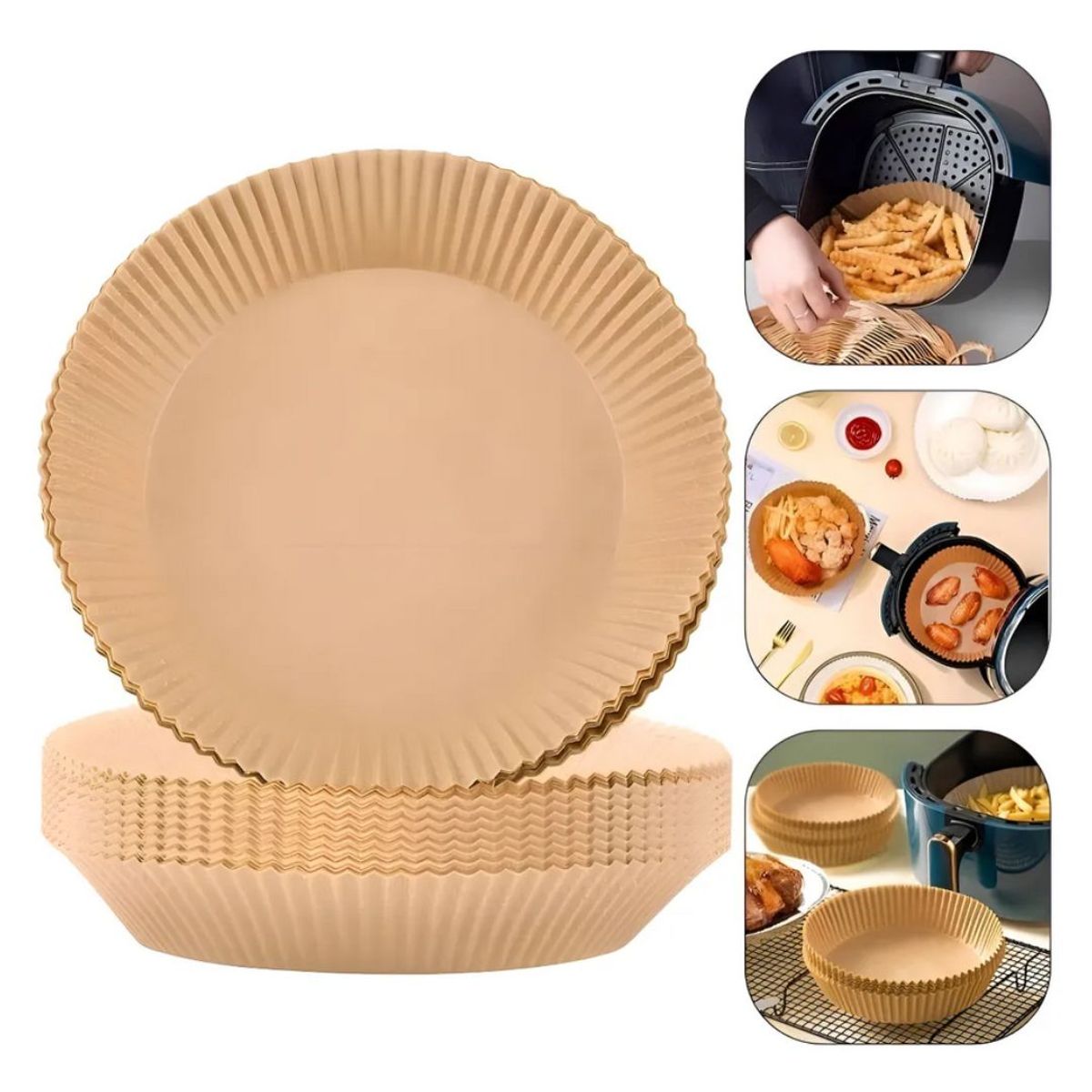 GRUPO B - Papel antiadherente para olla freidora x 100 piezas