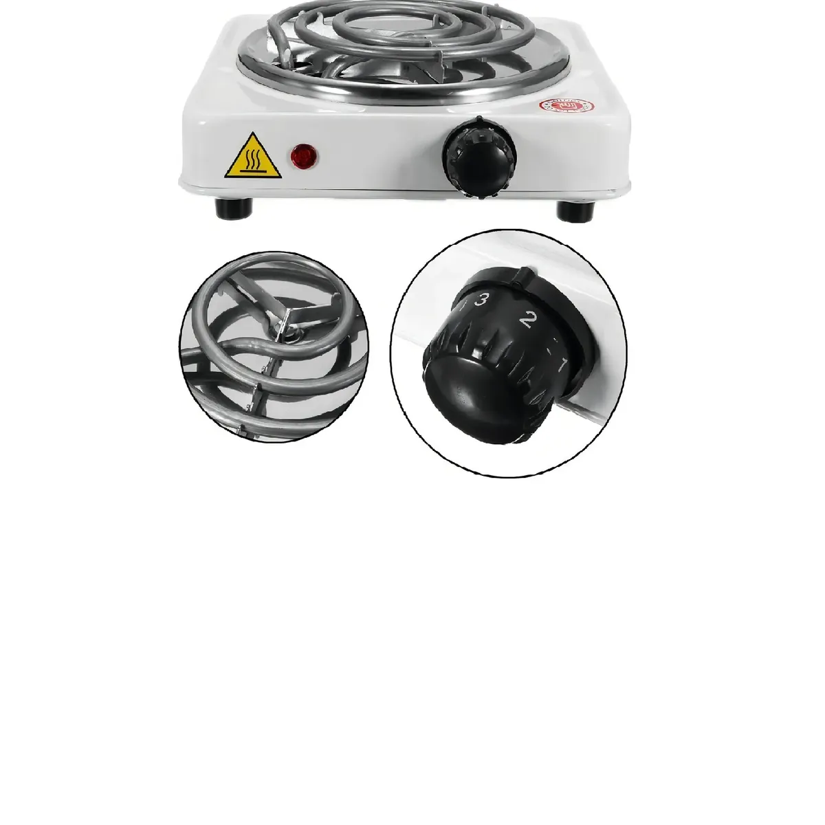 SKY - Estufa Electrica De 1 Puesto Fogon Portatil Color Negro