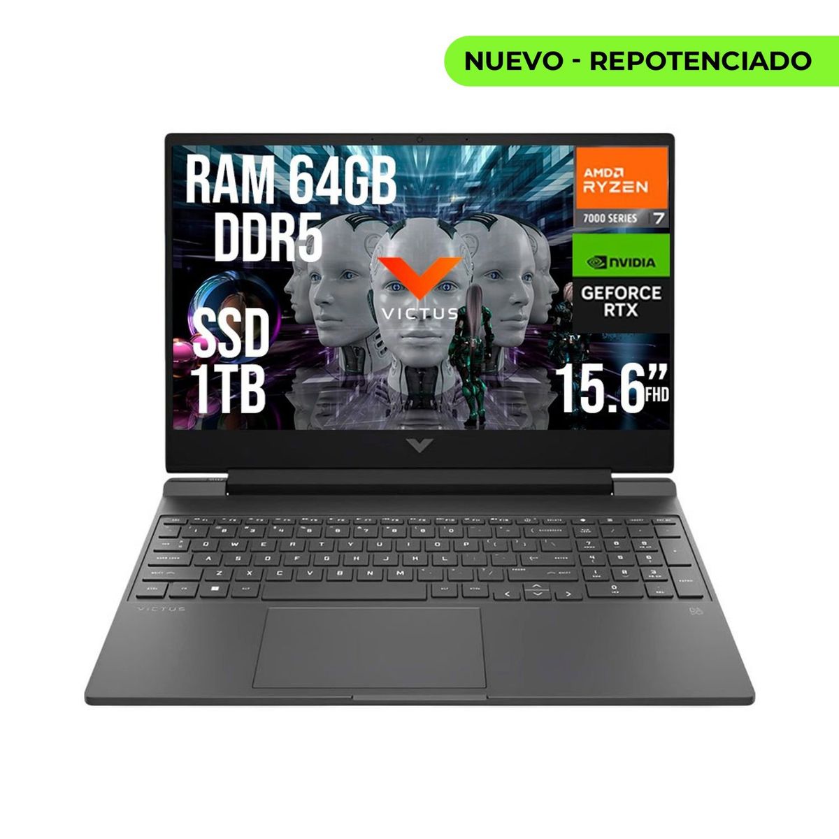 HP - HP VICTUS AMD RYZEN 7 7445HS RTX 4050 6GB SSD 1TB RAM 64GB LED 15,6" FHD 144Hz