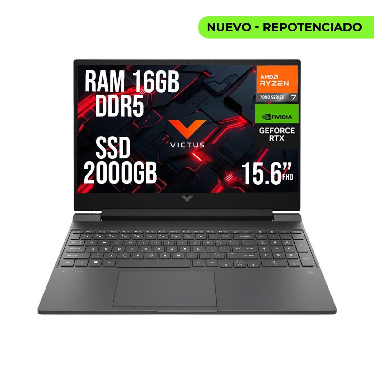 HP - HP VICTUS AMD RYZEN 7 7445HS RTX 4050 6GB SSD 2TB RAM 16GB LED 15,6" FHD 144Hz