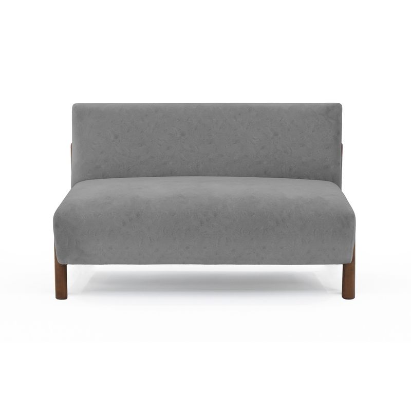 VENECIA - Sofa Dubi 123x73x73 Tela Gris Caoba