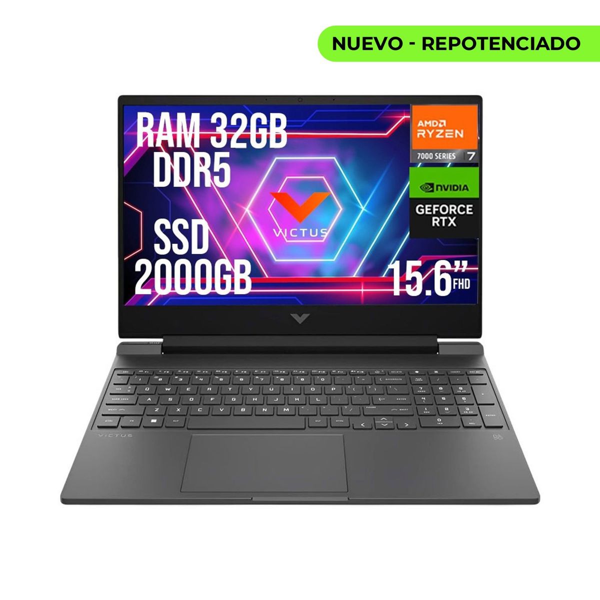 HP - HP VICTUS AMD RYZEN 7 7445HS RTX 4050 6GB SSD 2TB RAM 32GB LED 15,6" FHD 144Hz