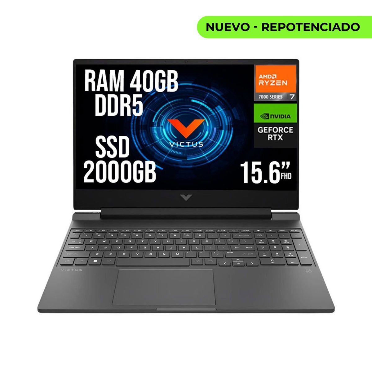 HP - HP VICTUS AMD RYZEN 7 7445HS RTX 4050 6GB SSD 2TB RAM 40GB LED 15,6" FHD 144Hz